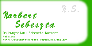 norbert sebeszta business card